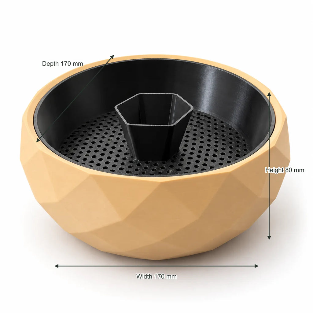 Faceted nut bowl with shell well