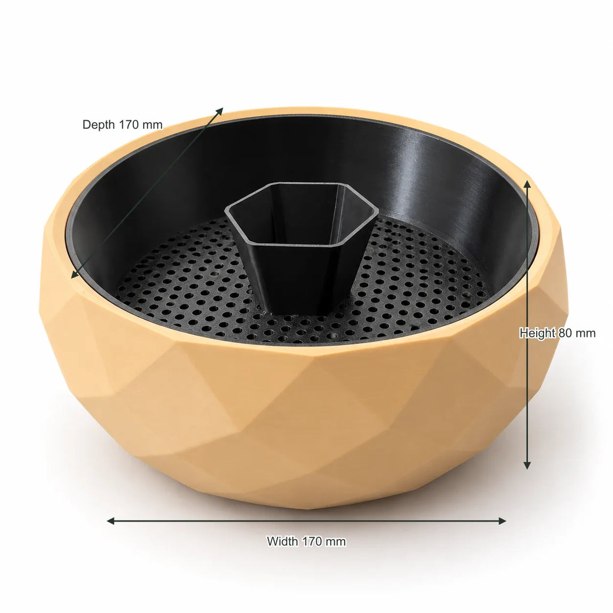 Faceted nut bowl with shell well