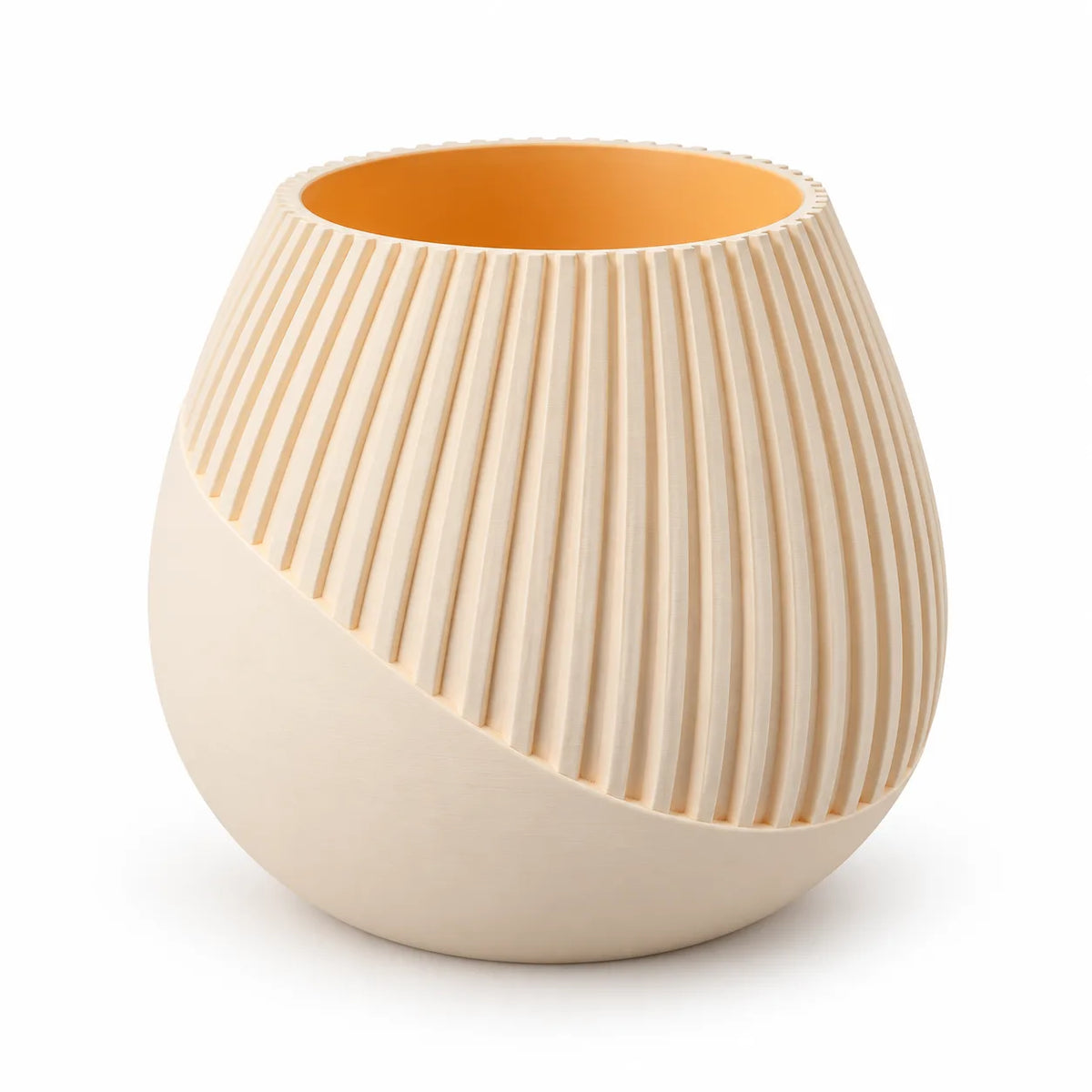 Rounded ribbed vase
