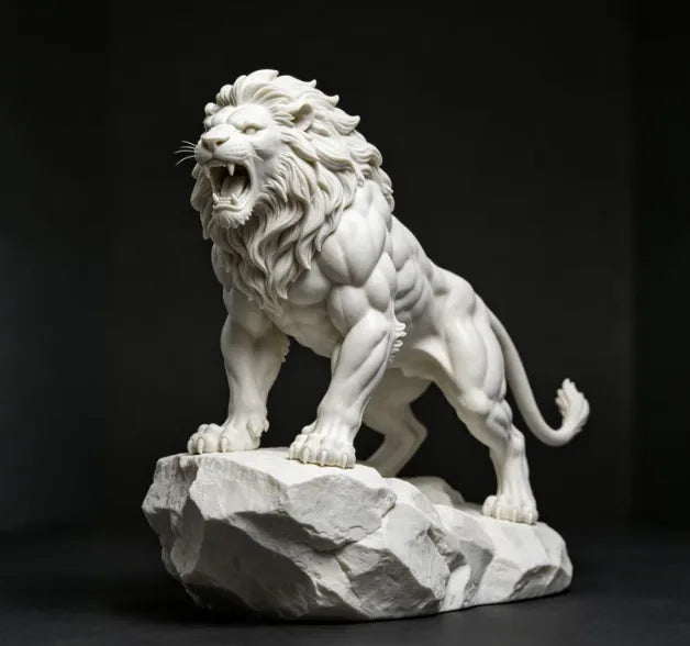Roaring lion figure