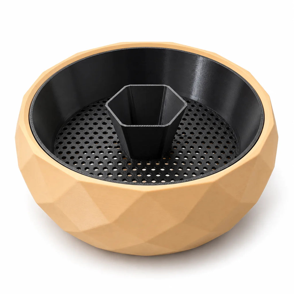 Faceted nut bowl with shell well