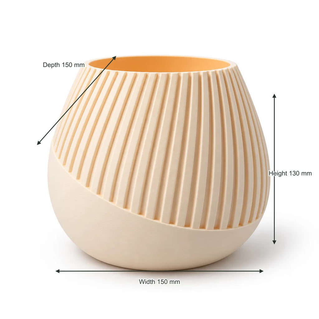 Rounded ribbed vase