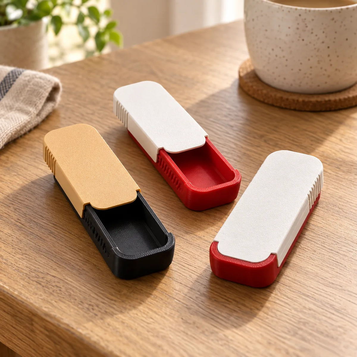 Slide-lid floss pick case